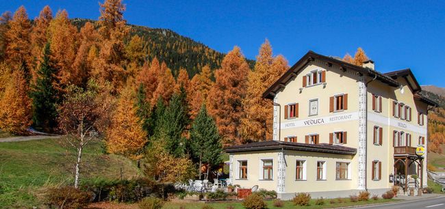 Hotel Veduta Cinuos-Chel Zimmer foto